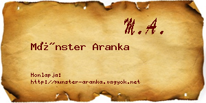 Münster Aranka névjegykártya